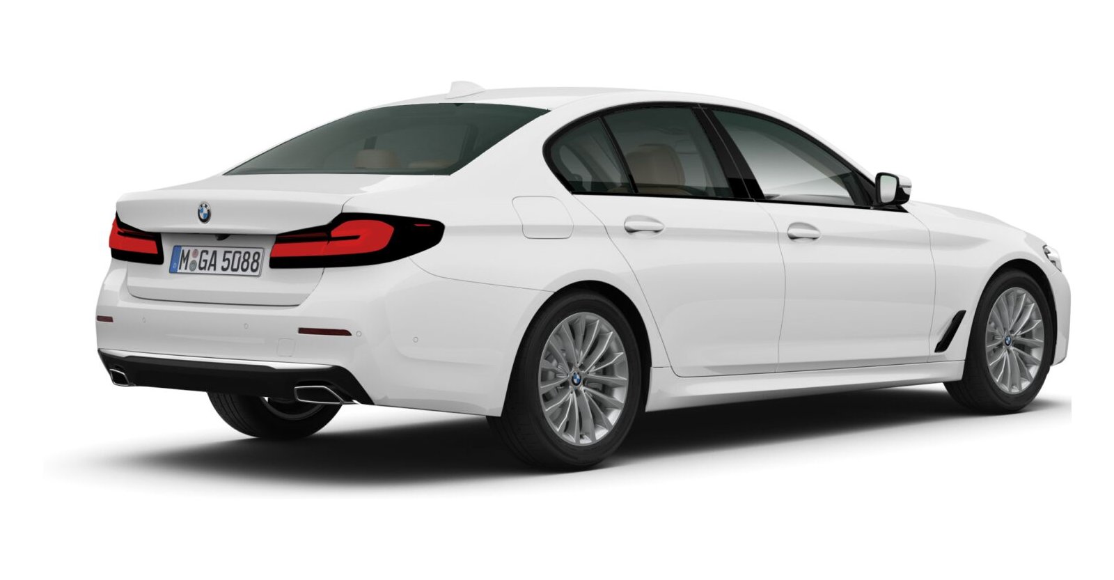 BMW BMW 5er in Weiß von hinten