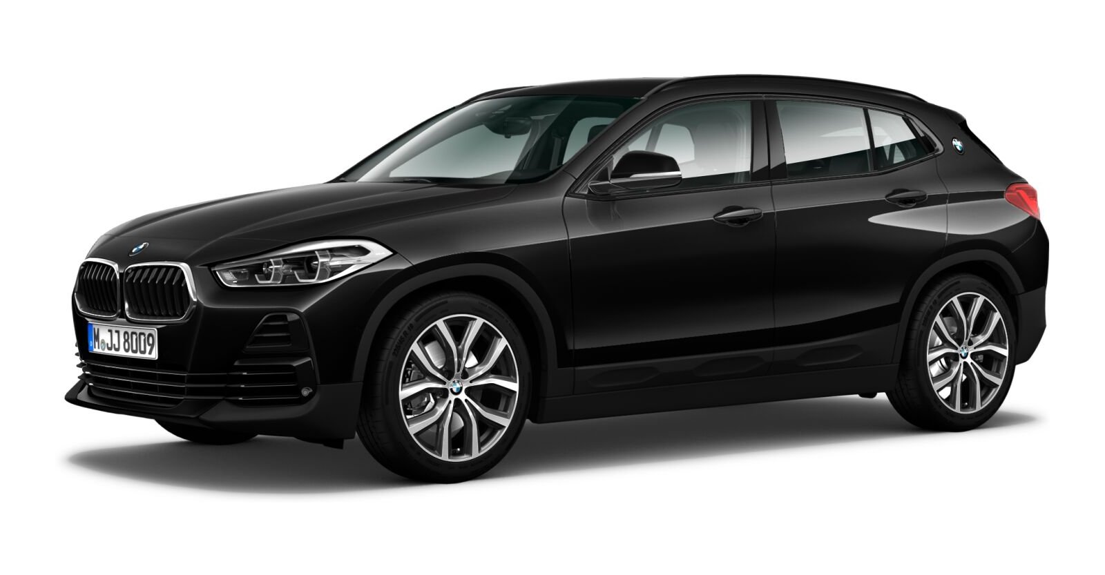 BMW X2 sDrive20i in Schwarz von vorne BMW X2 sDrive20i in Schwarz von vorne