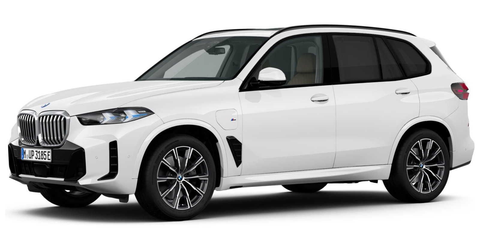 BMW X5 xDrive50e in Weiß von vorne