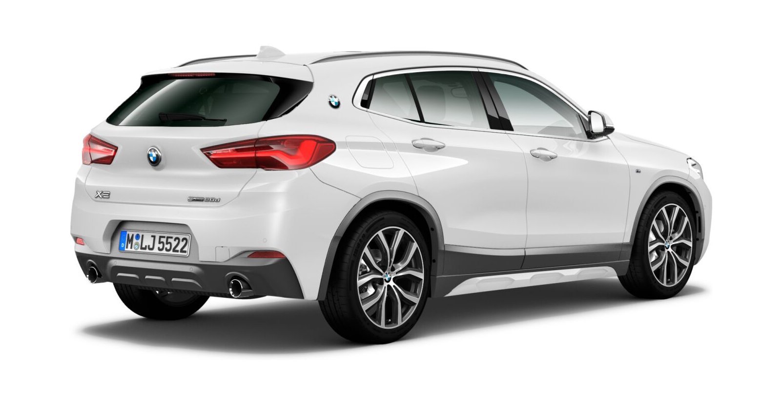 BMW BMW X in Weiß von hinten BMW BMW X in Weiß von hinten