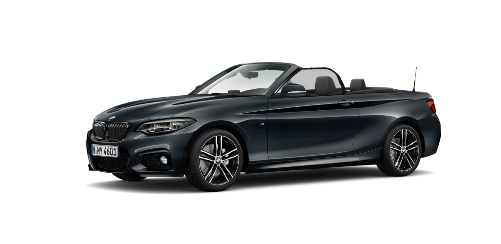 BMW 220i Cabrio in Grau von vorne BMW 220i Cabrio in Grau von vorne