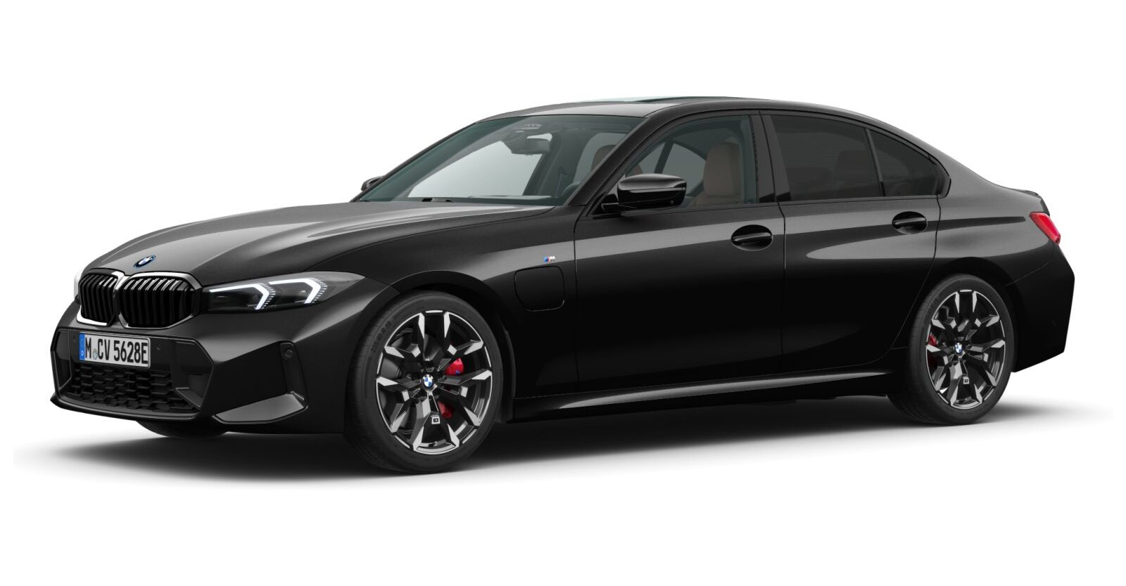 BMW 330e xDrive Limousine in Schwarz von vorne BMW 330e xDrive Limousine in Schwarz von vorne