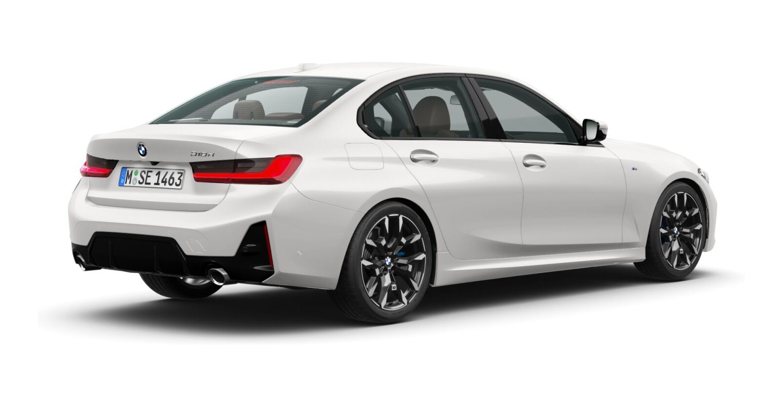 BMW BMW 3er in Weiß von hinten BMW BMW 3er in Weiß von hinten