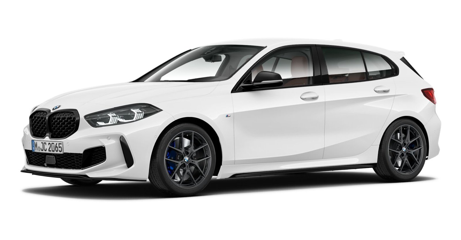 BMW M135i xDrive in Weiß von vorne