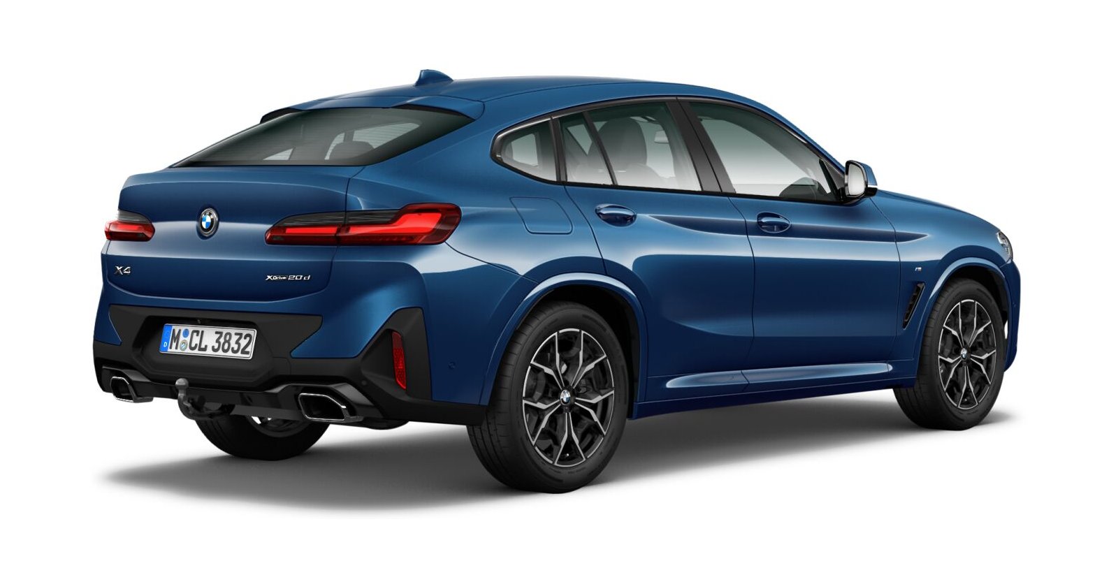 BMW BMW X in Blau von hinten BMW BMW X in Blau von hinten