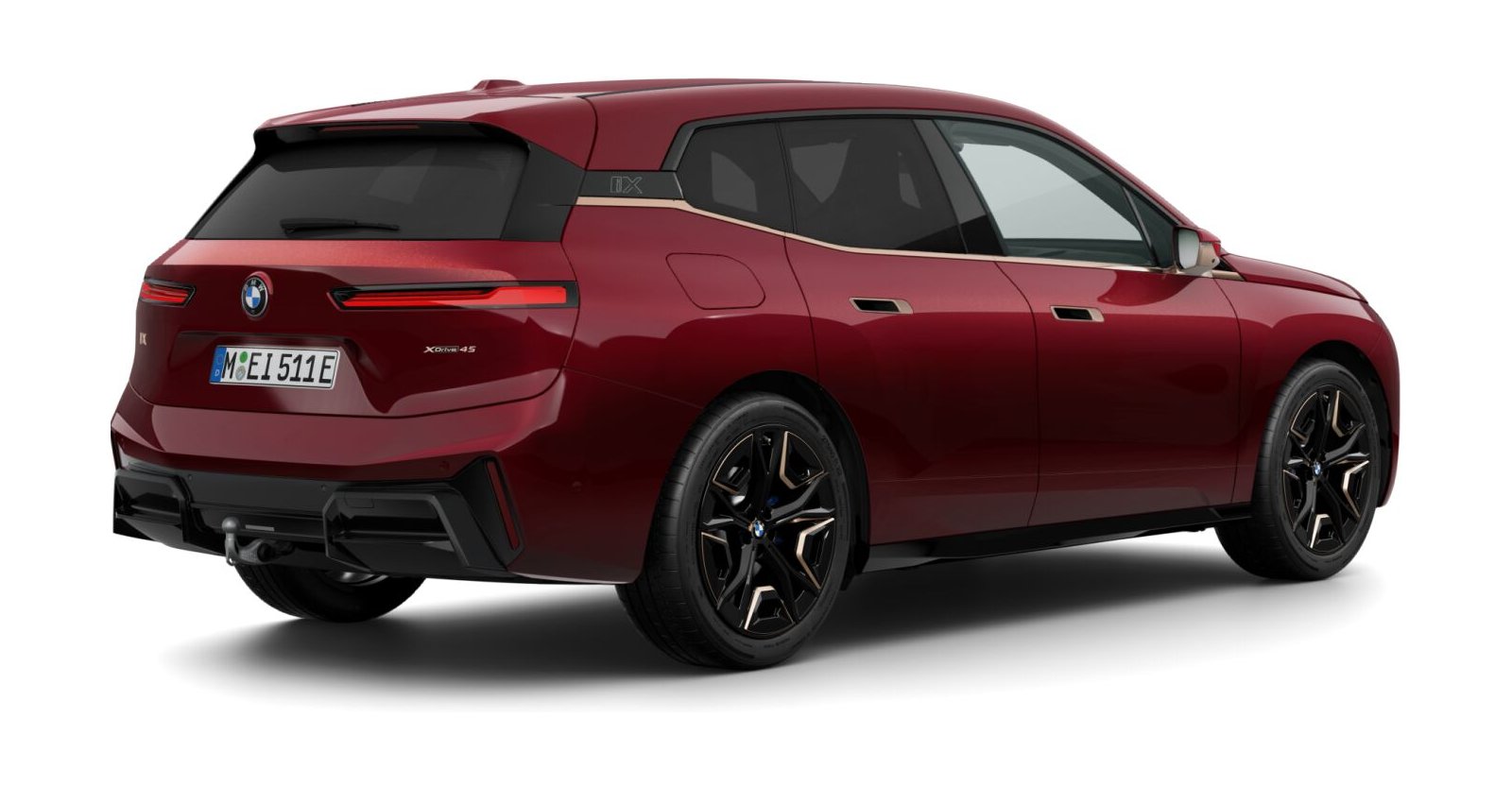 BMW BMW I in Rot von hinten