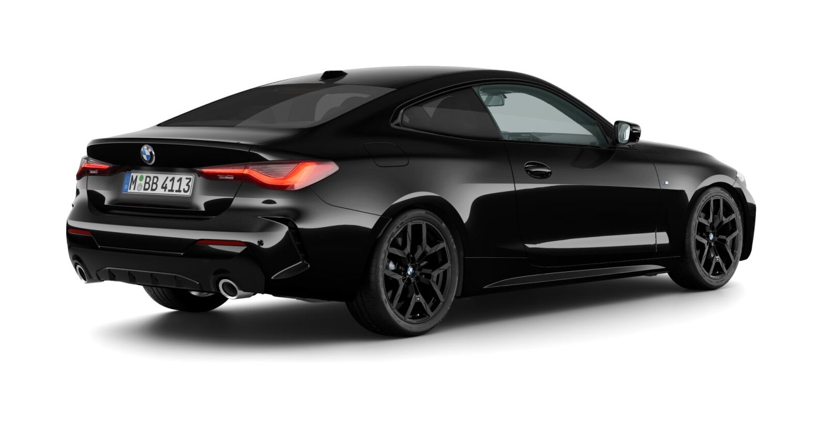 BMW BMW 4er in Schwarz von hinten
