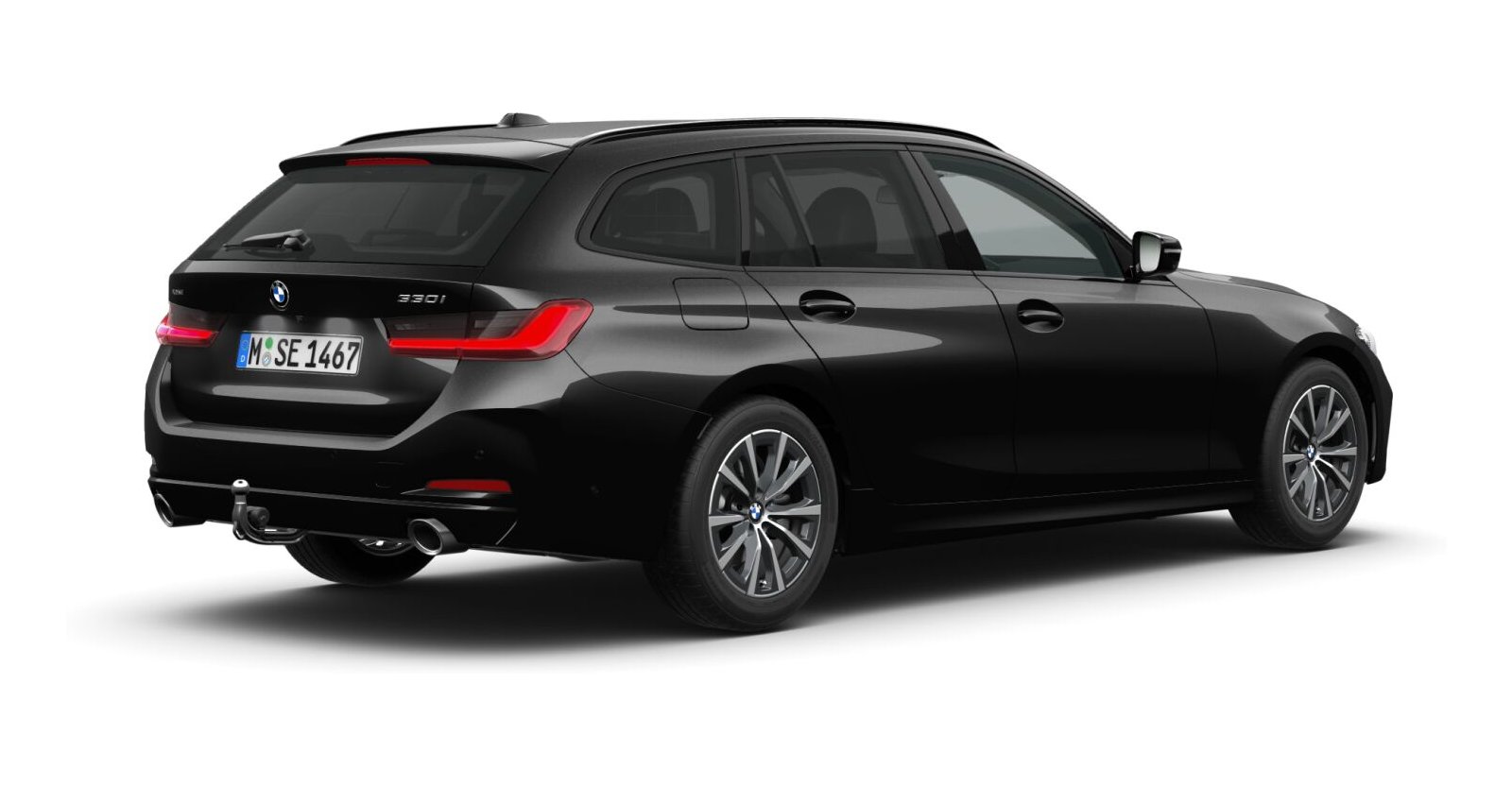 BMW BMW 3er in Schwarz von hinten BMW BMW 3er in Schwarz von hinten