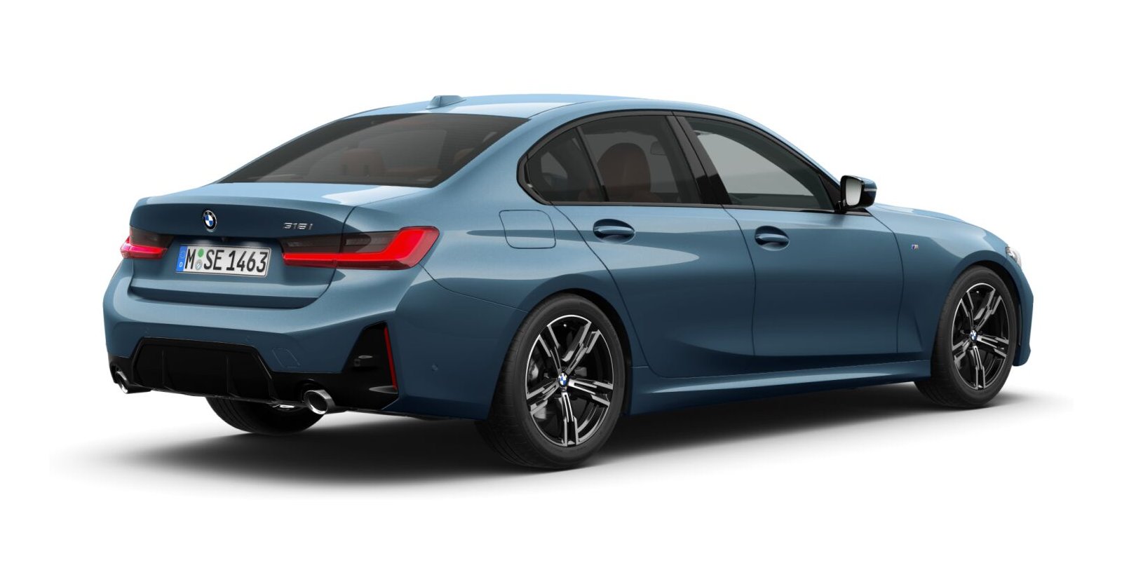 BMW BMW 3er in Blau von hinten