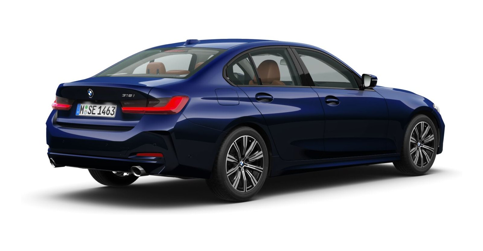 BMW BMW 3er in Blau von hinten