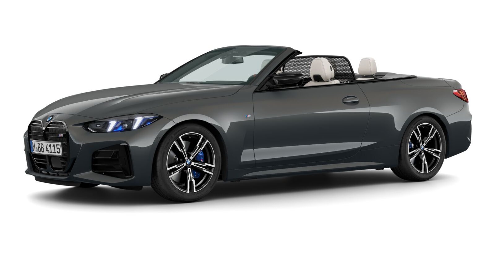 BMW M440i xDrive Cabrio in Grau von vorne