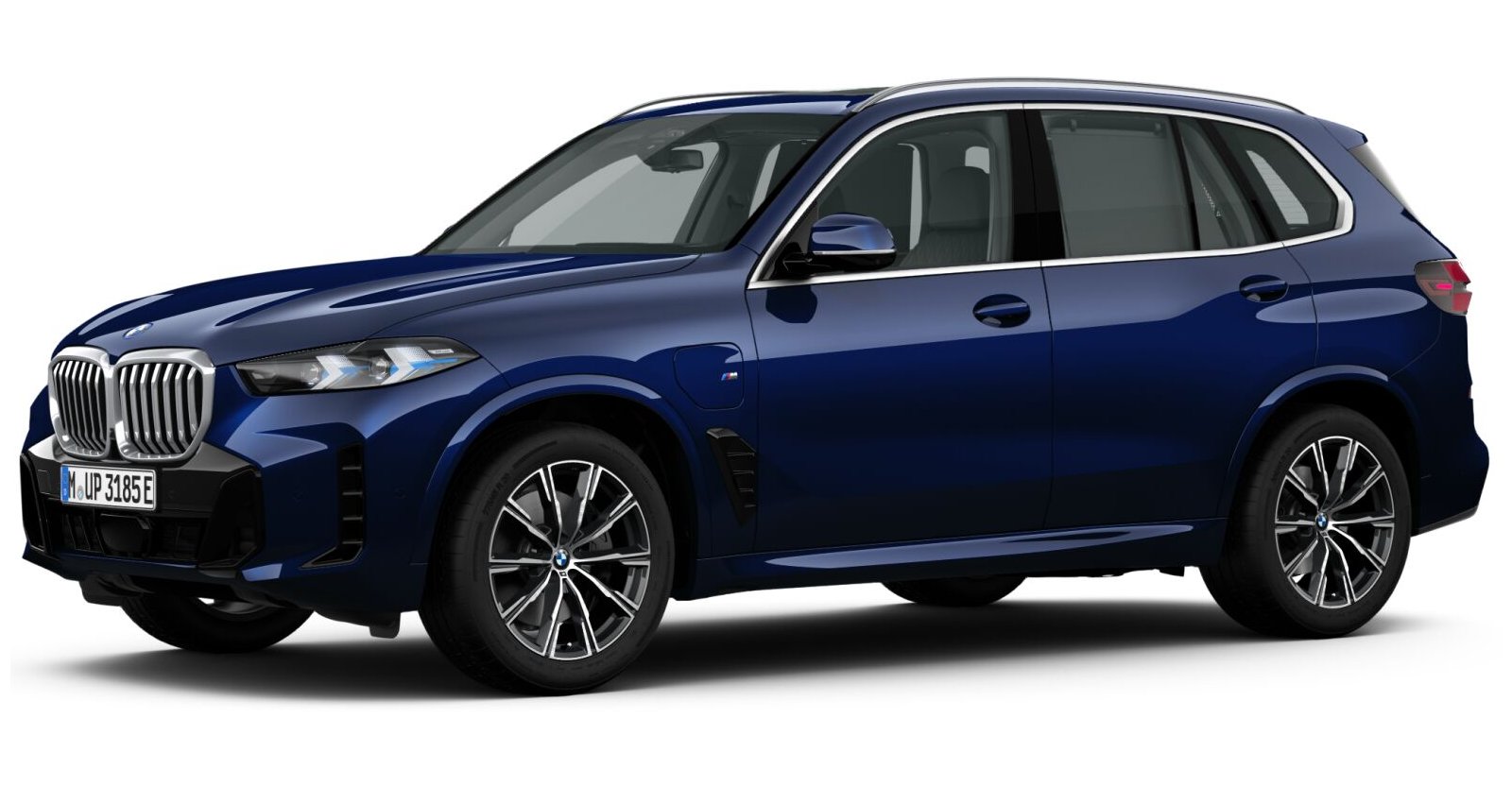 BMW X5 xDrive50e in Blau von vorne