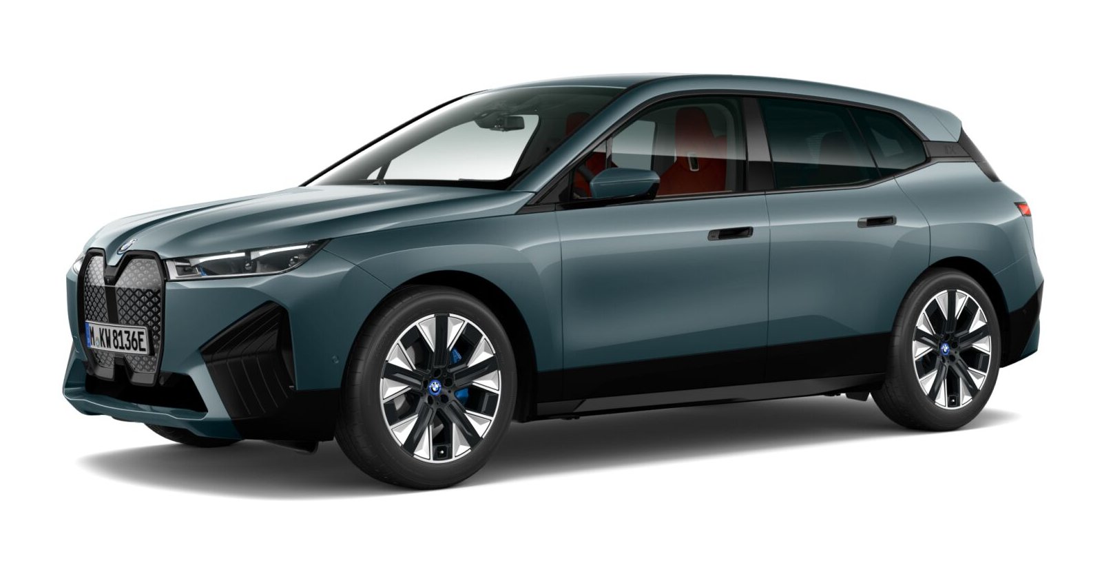 BMW iX xDrive40 in Blau von vorne BMW iX xDrive40 in Blau von vorne