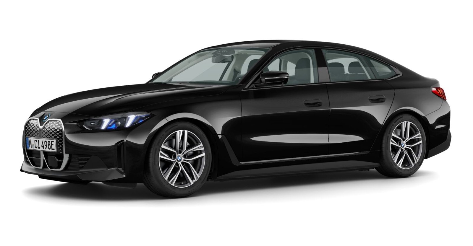 BMW i4 eDrive40 Gran Coupé in Schwarz von vorne BMW i4 eDrive40 Gran Coupé in Schwarz von vorne