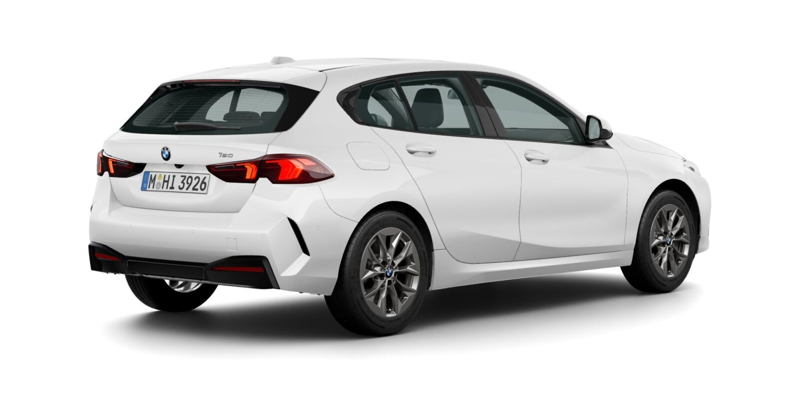 BMW BMW 1er in Weiß von hinten BMW BMW 1er in Weiß von hinten