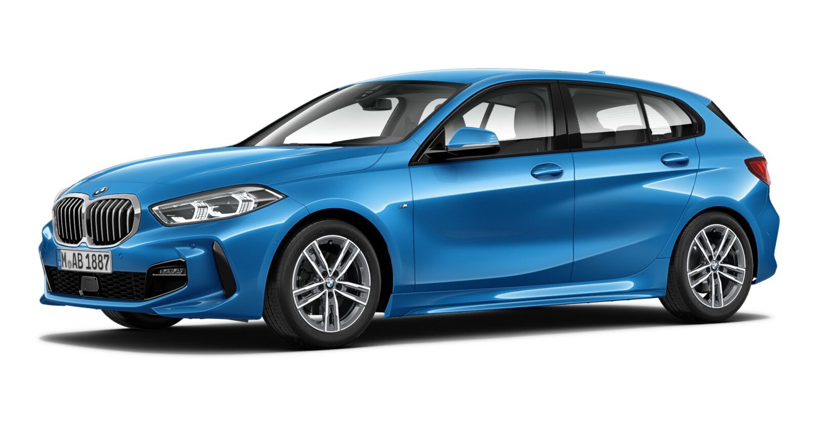 BMW 118d in Blau von vorne BMW 118d in Blau von vorne
