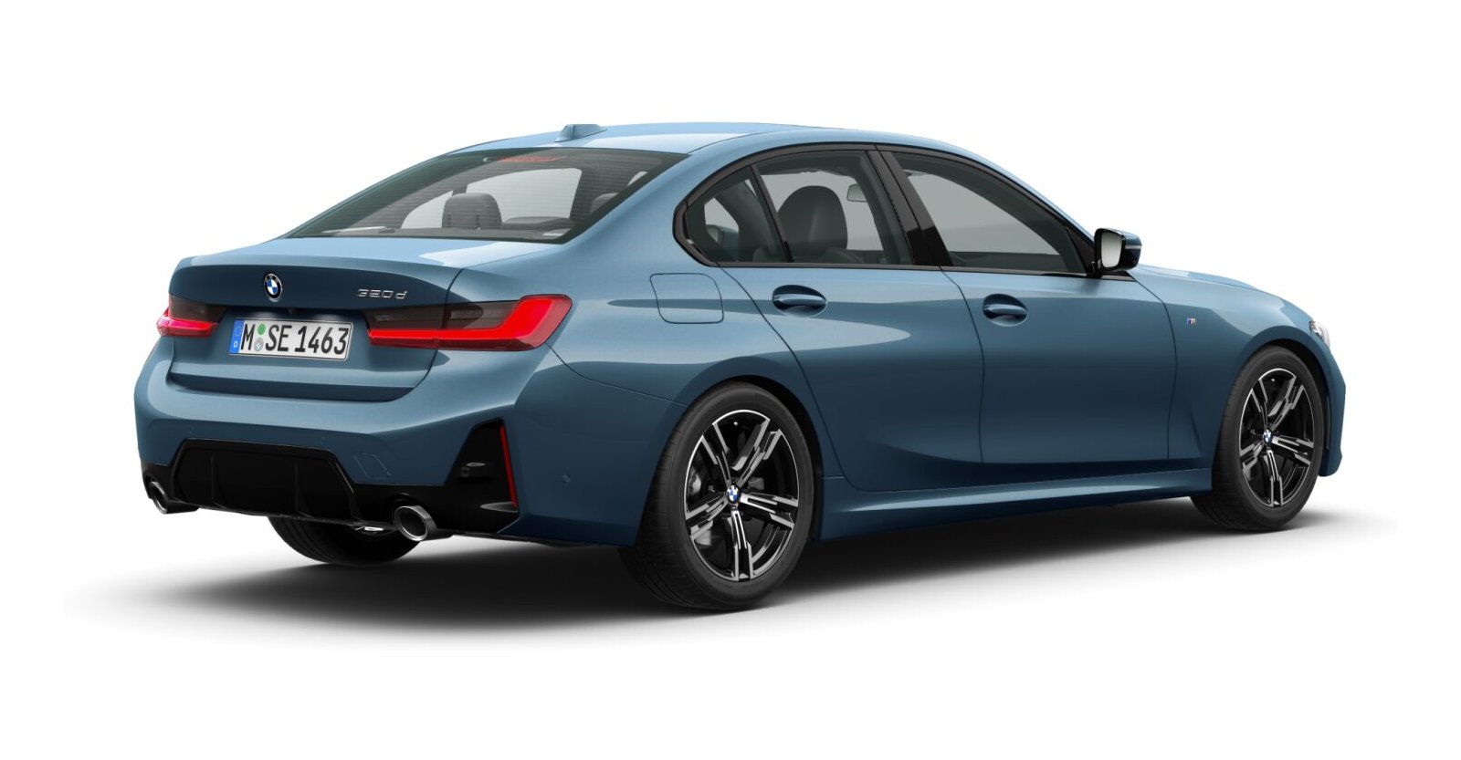 BMW BMW 3er in Blau von hinten