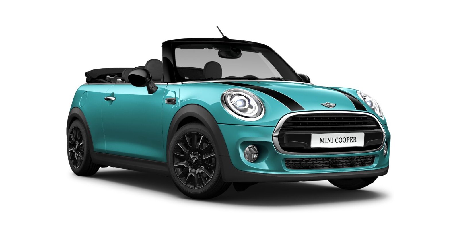 MINI Cooper Cabrio in Grün von vorne MINI Cooper Cabrio in Grün von vorne