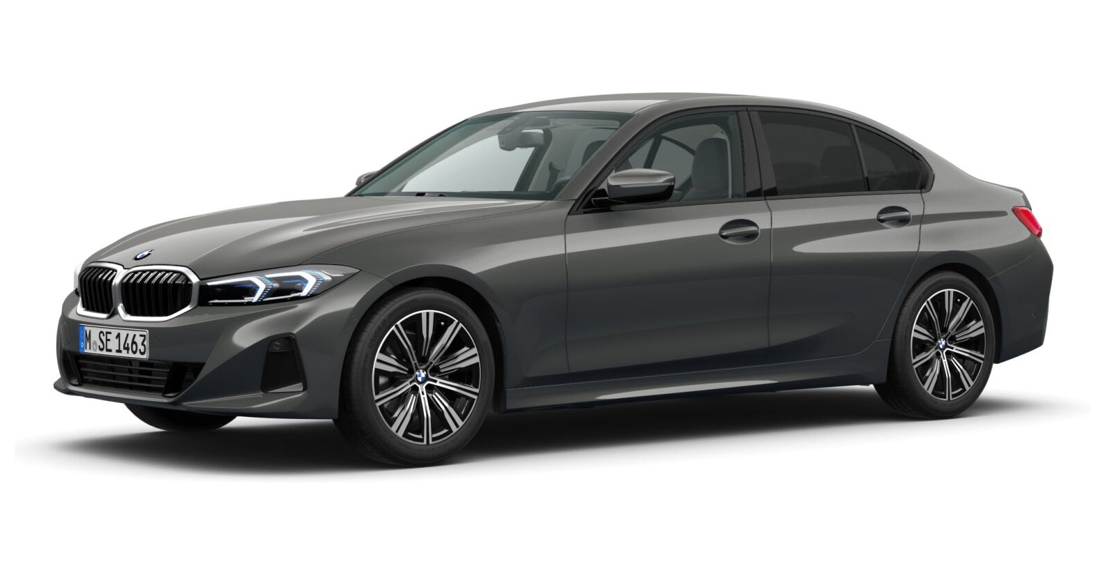 BMW 320d Limousine in Grau von vorne