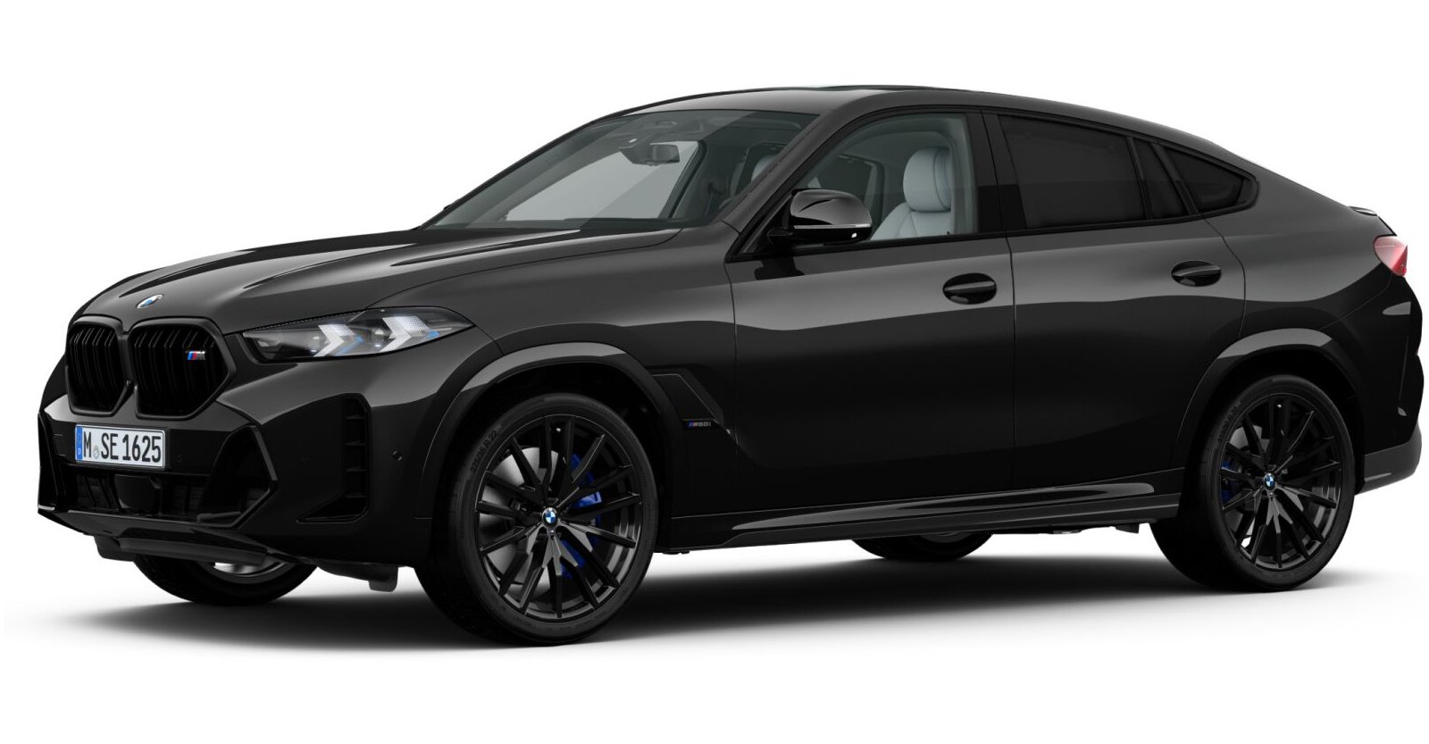 BMW X6 M60i xDrive in Schwarz von vorne BMW X6 M60i xDrive in Schwarz von vorne