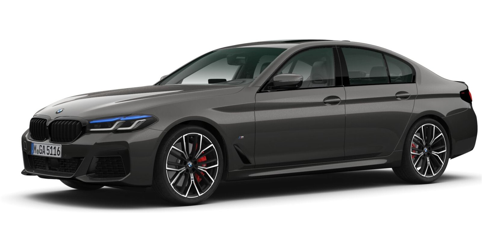 BMW M550i xDrive Limousine in Grau von vorne BMW M550i xDrive Limousine in Grau von vorne