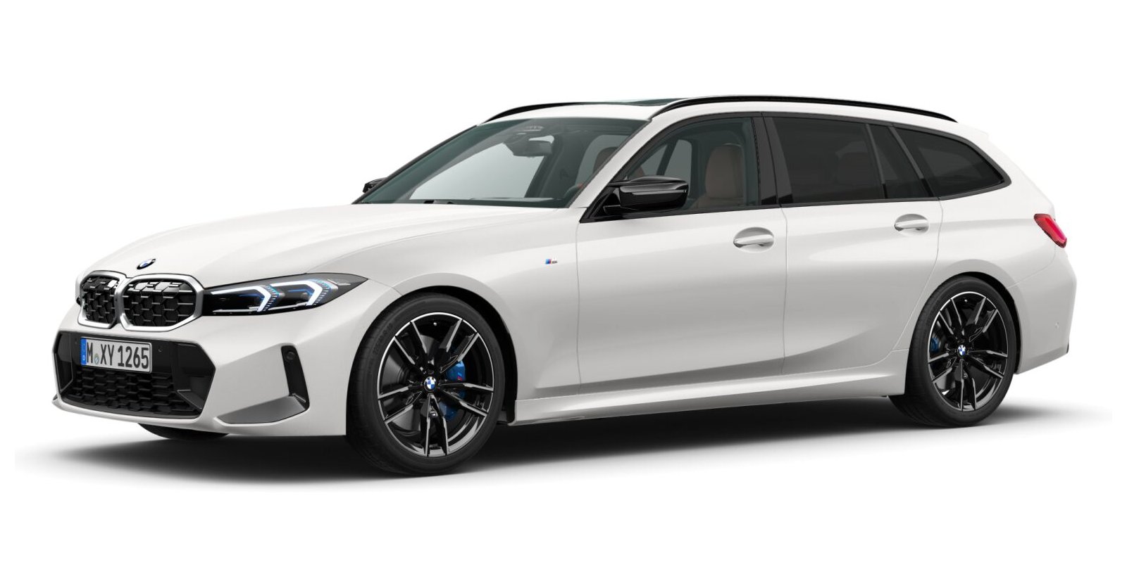 BMW M340d xDrive Touring in Weiß von vorne