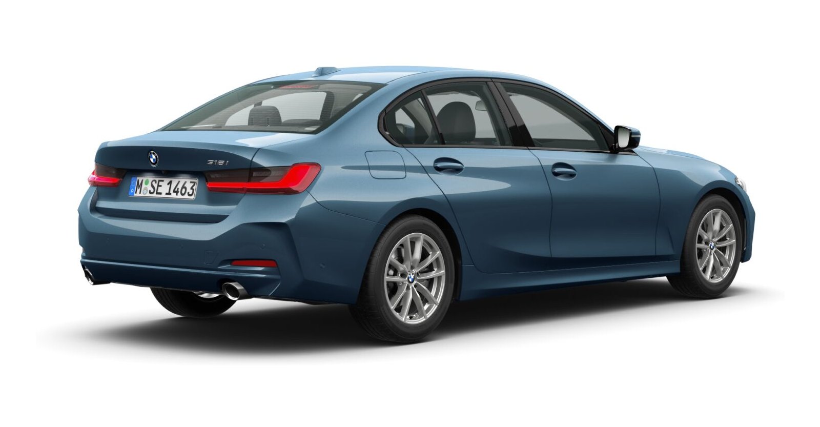 BMW BMW 3er in Blau von hinten