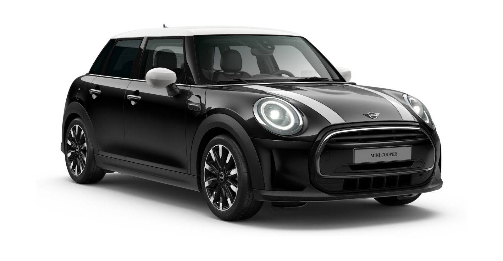 MINI Cooper 5-Türer in Schwarz von vorne MINI Cooper 5-Türer in Schwarz von vorne