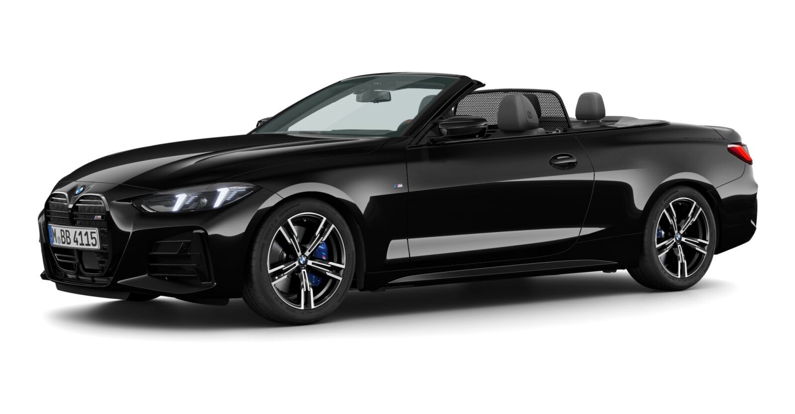 BMW M440i xDrive Cabrio in Schwarz von vorne BMW M440i xDrive Cabrio in Schwarz von vorne