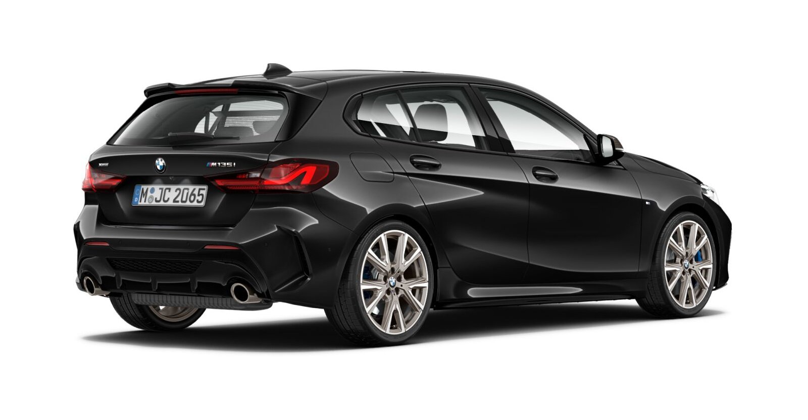 BMW BMW 1er in Schwarz von hinten