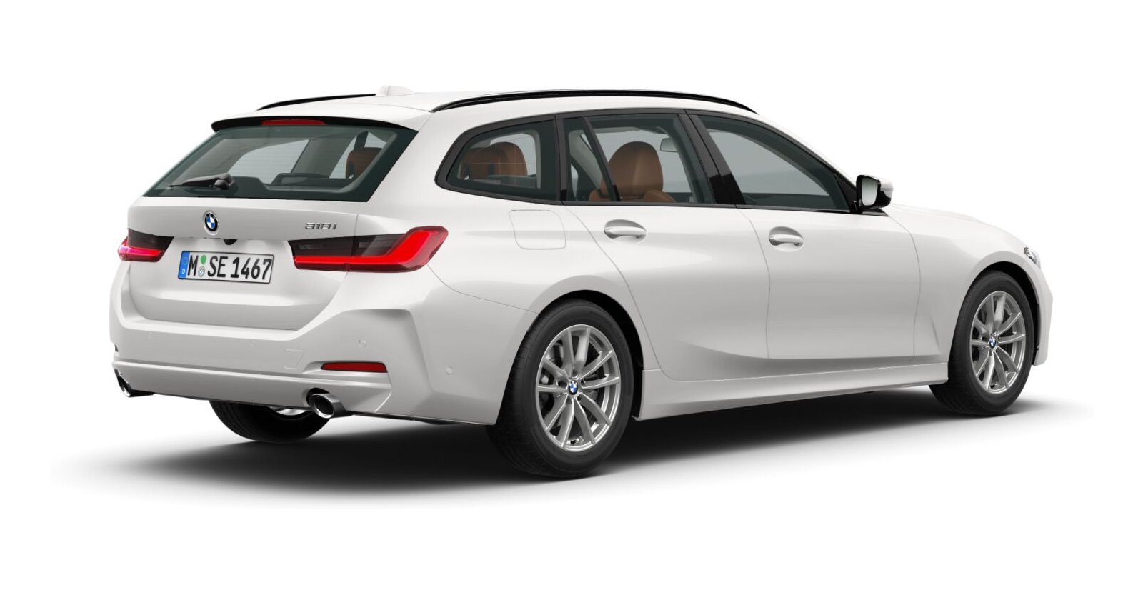 BMW BMW 3er in Weiß von hinten BMW BMW 3er in Weiß von hinten