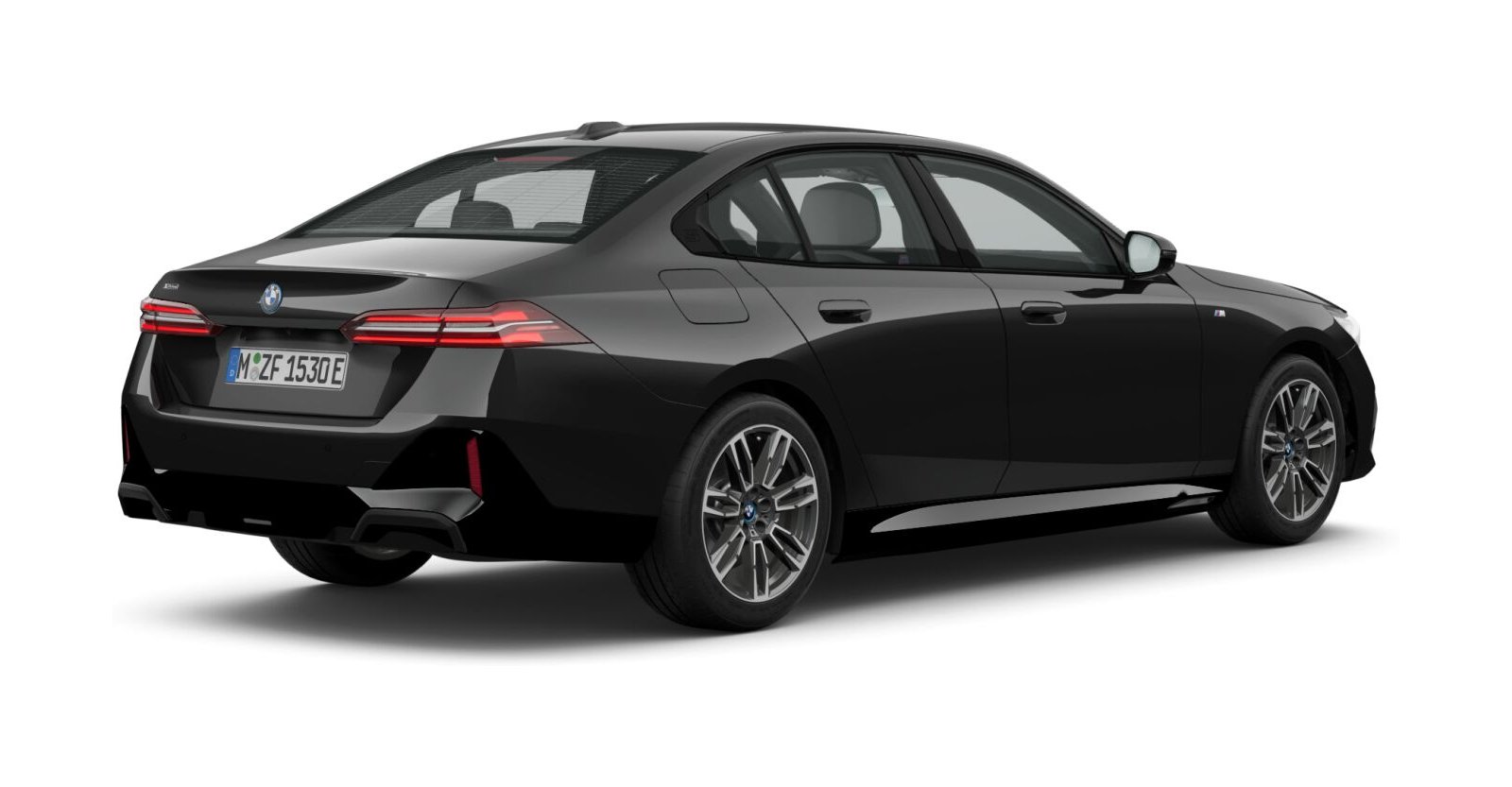 BMW BMW 5er in Schwarz von hinten