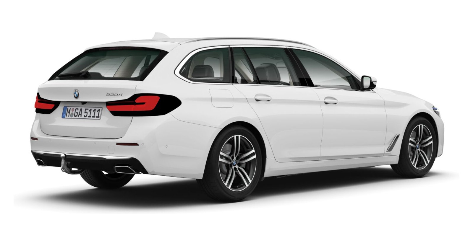 BMW BMW 5er in Weiß von hinten BMW BMW 5er in Weiß von hinten