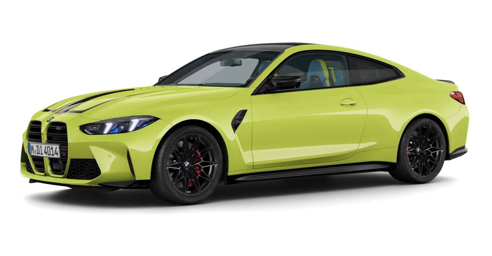 BMW M4 Competition Coupé mit M xDrive in Gelb von vorne BMW M4 Competition Coupé mit M xDrive in Gelb von vorne