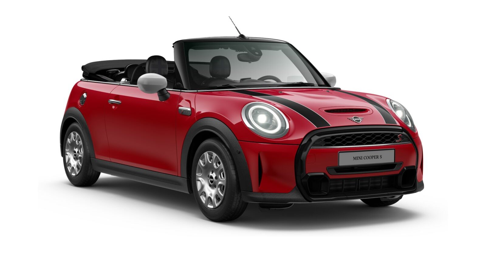 MINI Cooper S Cabrio in Rot von vorne