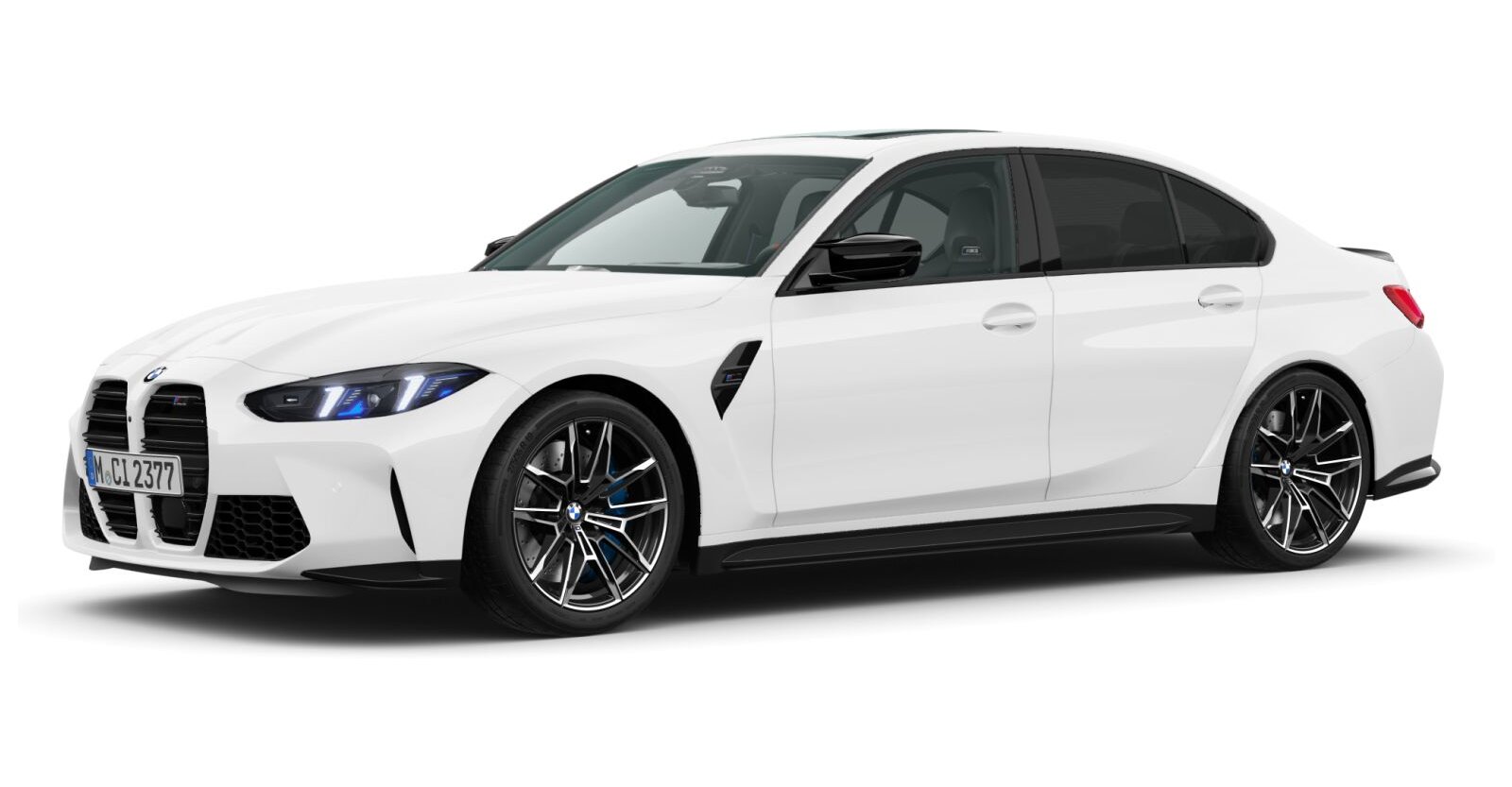 BMW M3 Competition Limousine in Weiß von vorne BMW M3 Competition Limousine in Weiß von vorne