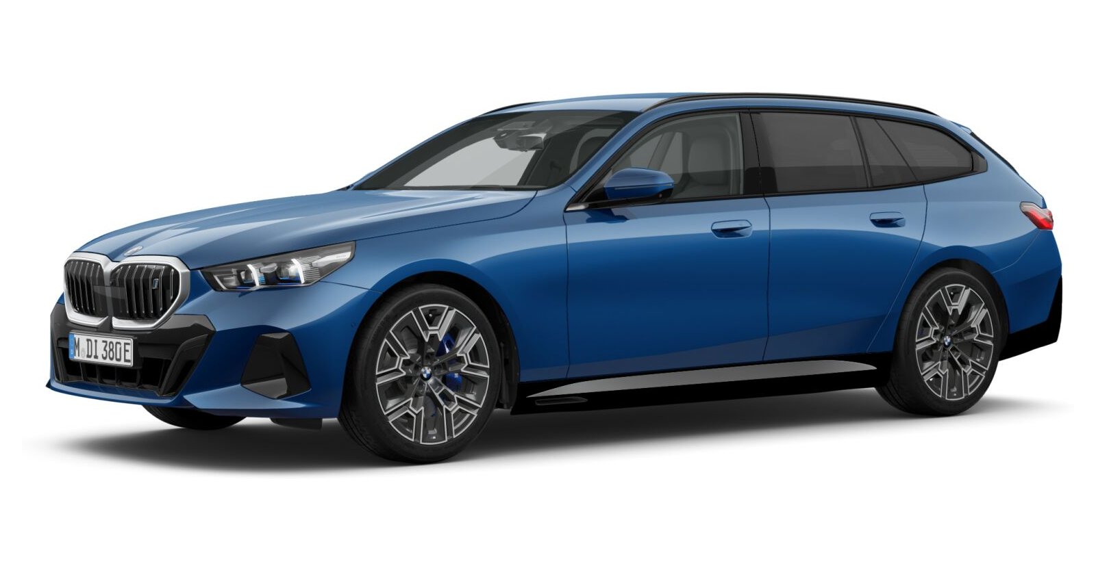 BMW i5 xDrive40 Touring in Blau von vorne BMW i5 xDrive40 Touring in Blau von vorne