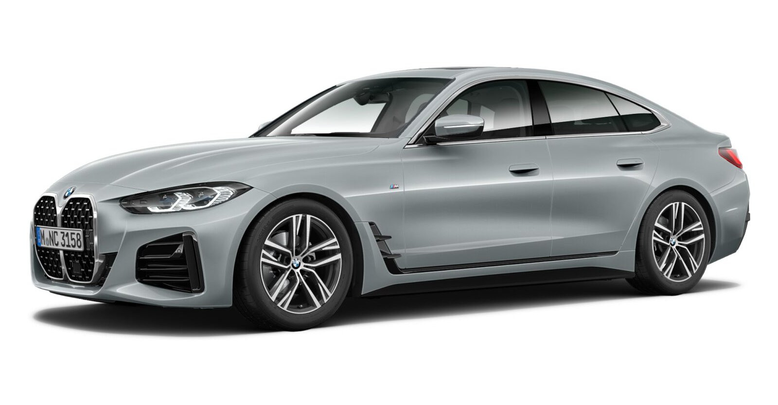 BMW 430i Gran Coupé in Grau von vorne