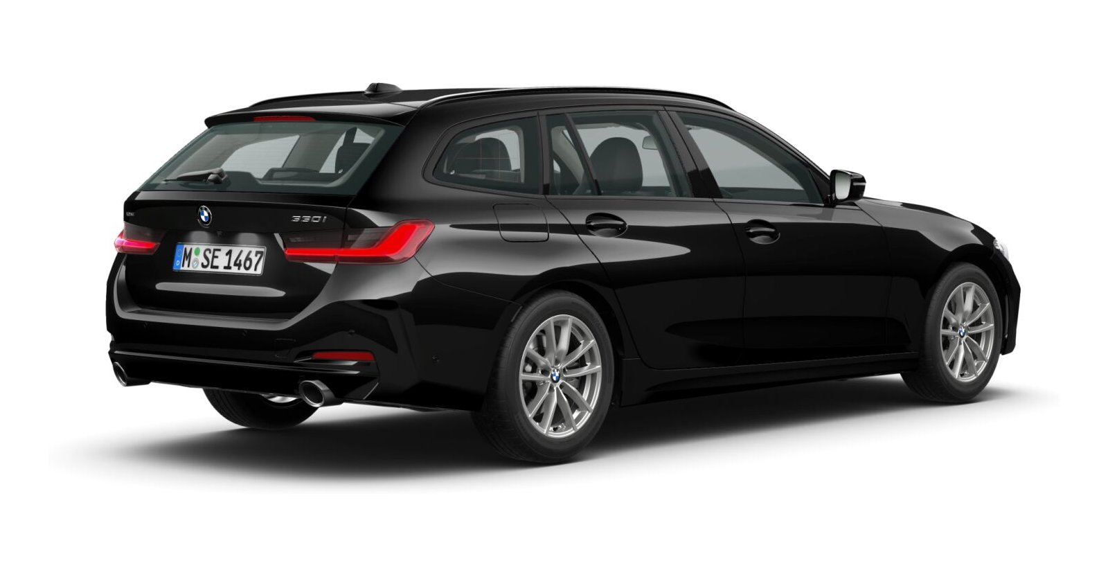 BMW BMW 3er in Schwarz von hinten BMW BMW 3er in Schwarz von hinten