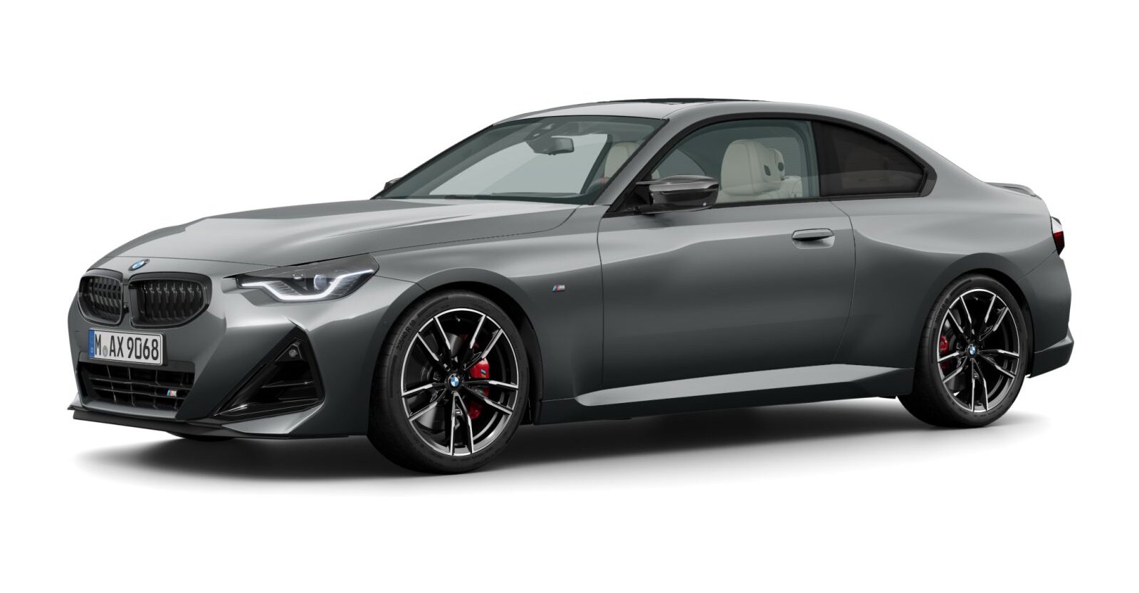 BMW M240i xDrive Coupe in Grau von vorne