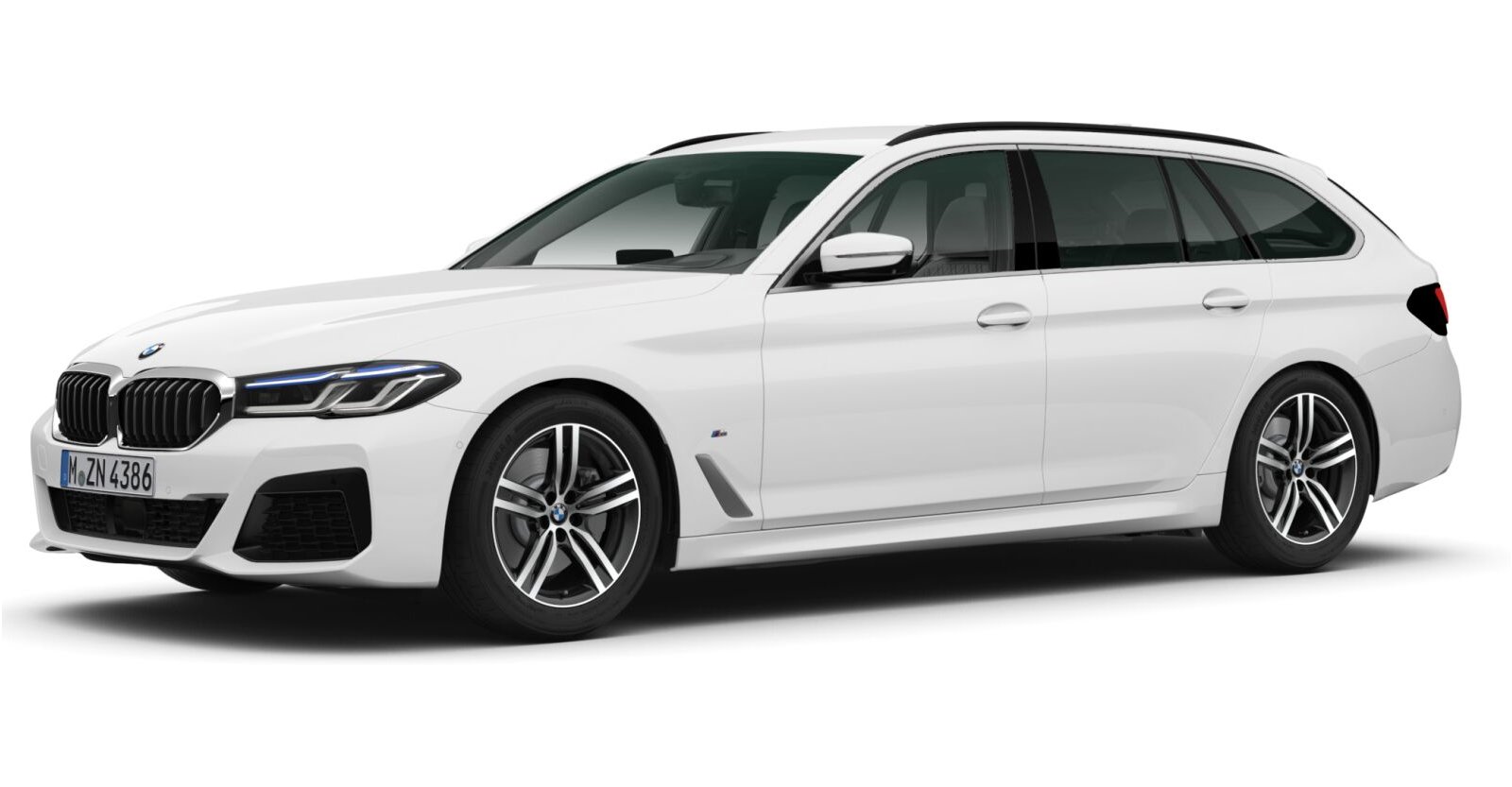 BMW 540d xDrive Touring in Weiß von vorne BMW 540d xDrive Touring in Weiß von vorne