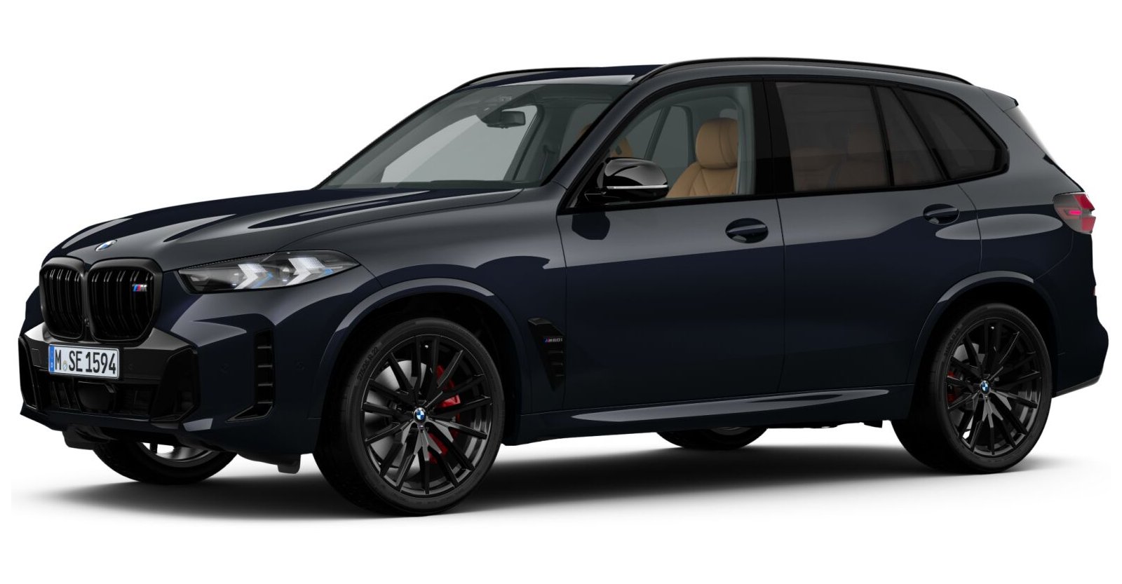 BMW X5 M60i xDrive in Schwarz von vorne BMW X5 M60i xDrive in Schwarz von vorne