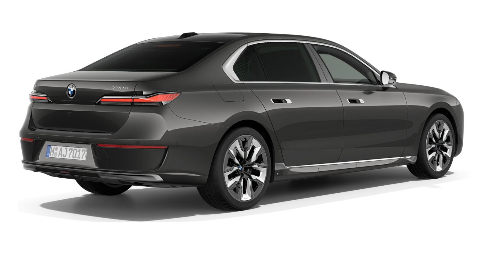 BMW BMW 7er in Grau von hinten