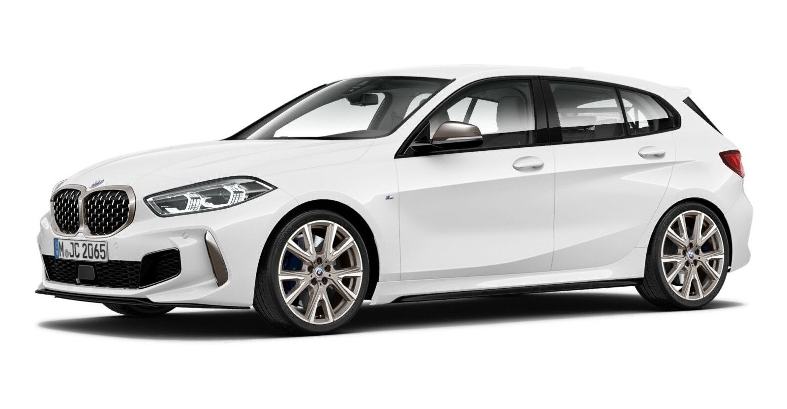 BMW M135i xDrive in Weiß von vorne
