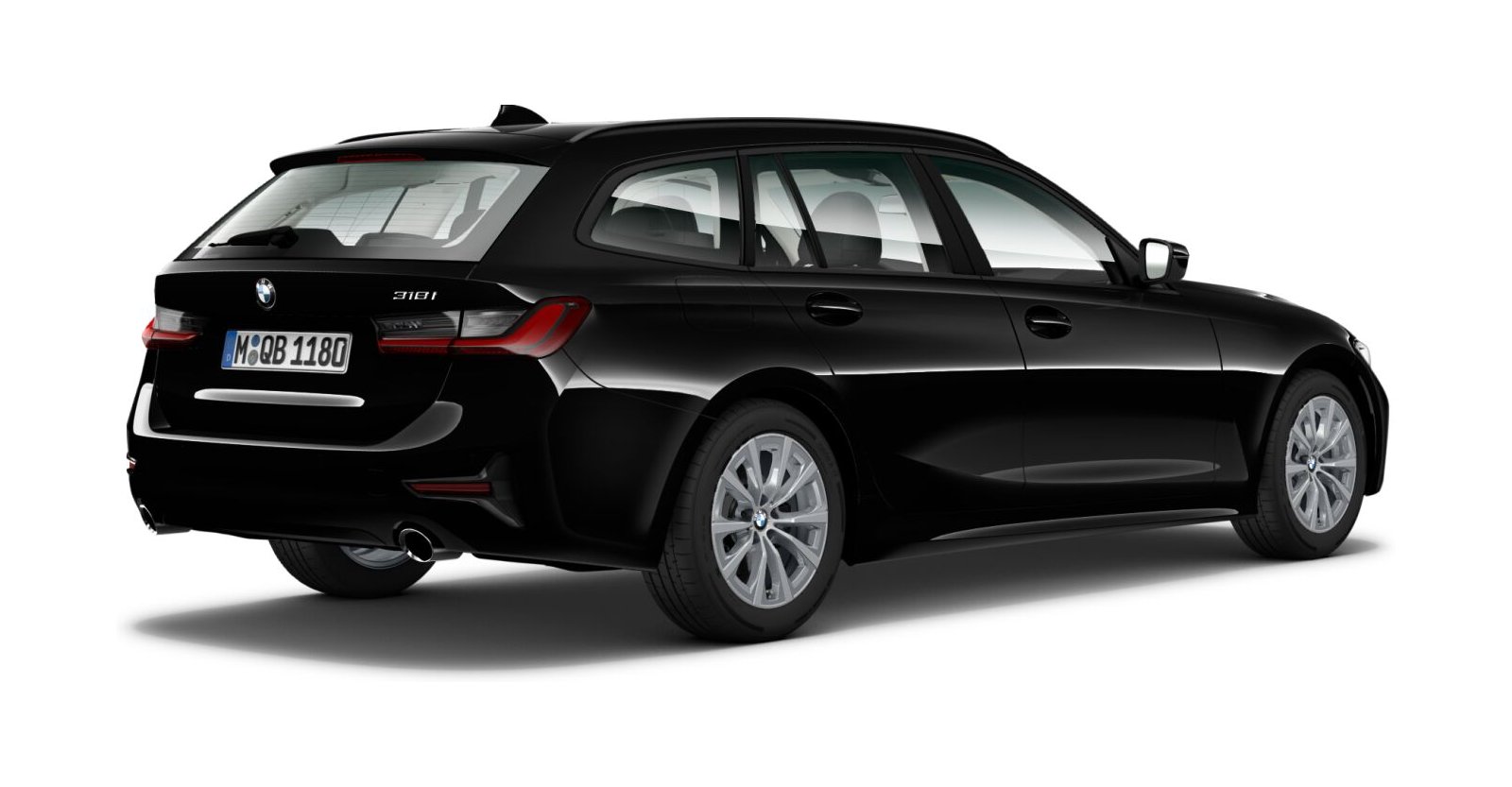BMW BMW 3er in Schwarz von hinten BMW BMW 3er in Schwarz von hinten
