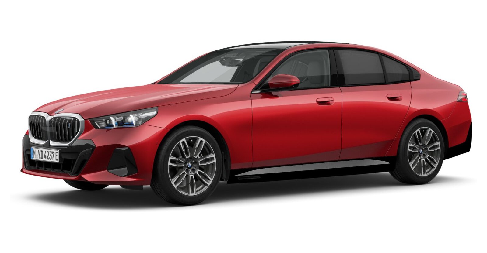 BMW i5 eDrive40 Limousine in Rot von vorne