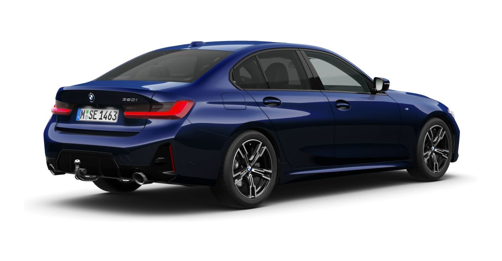 BMW BMW 3er in Blau von hinten