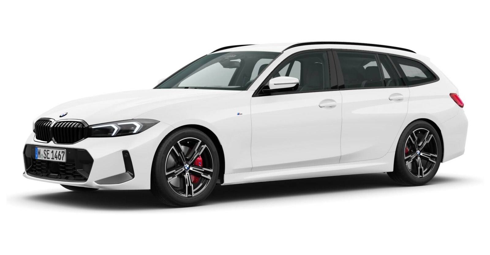 BMW 320d xDrive Touring in Weiß von vorne