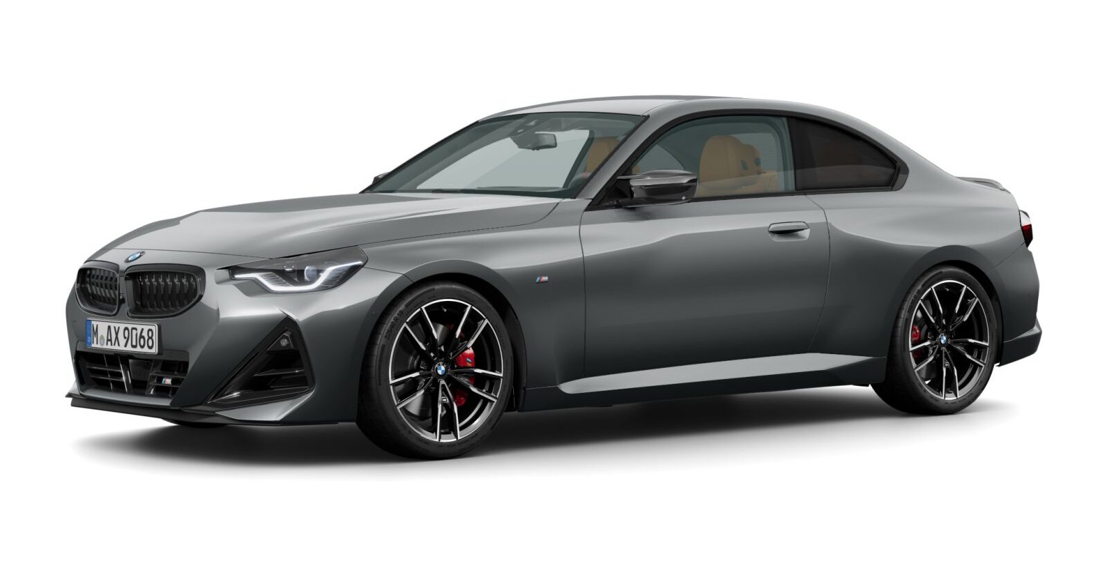 BMW M240i xDrive Coupé in Grau von vorne BMW M240i xDrive Coupé in Grau von vorne