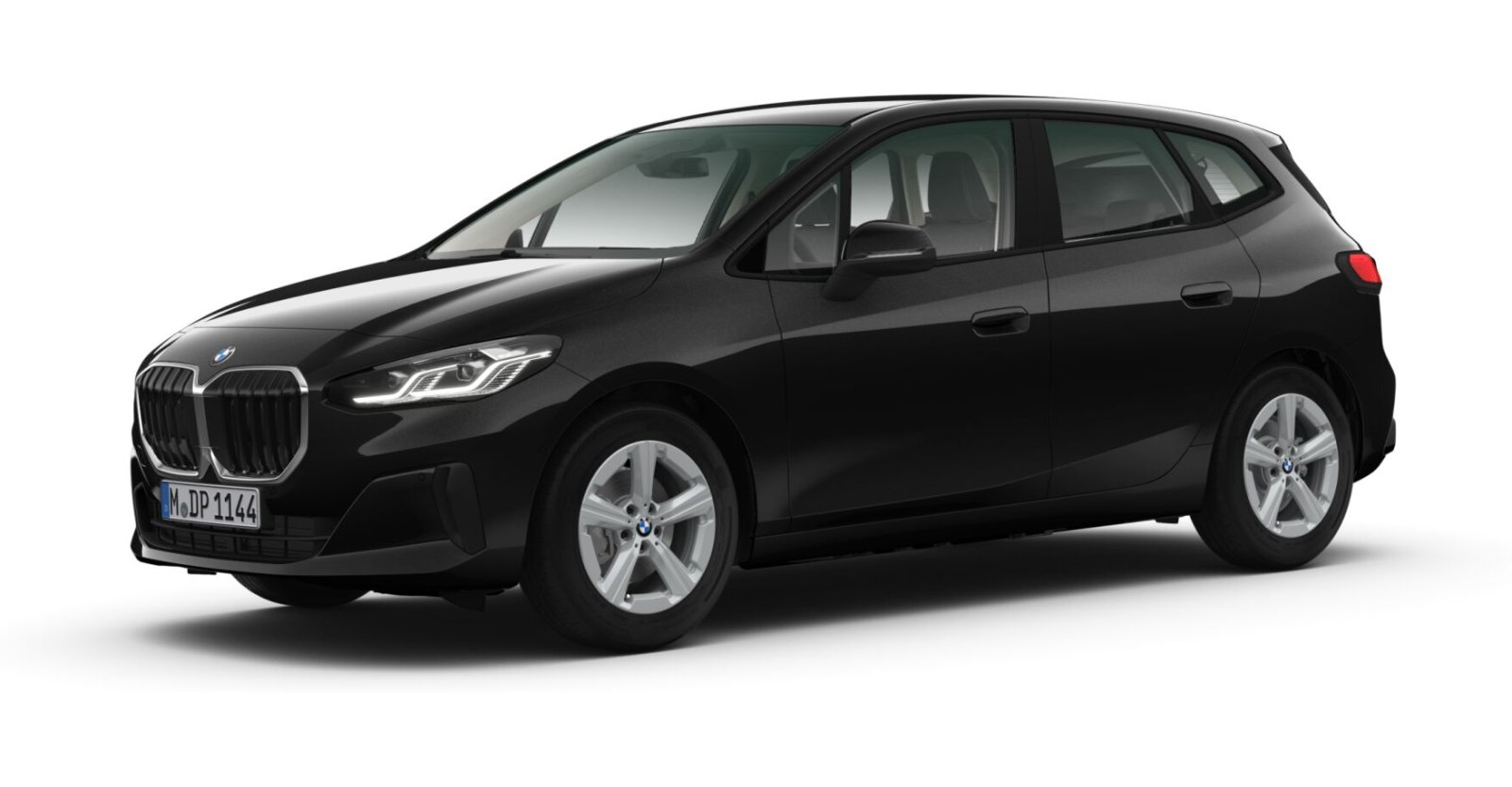 BMW 218i Active Tourer in Schwarz von vorne BMW 218i Active Tourer in Schwarz von vorne